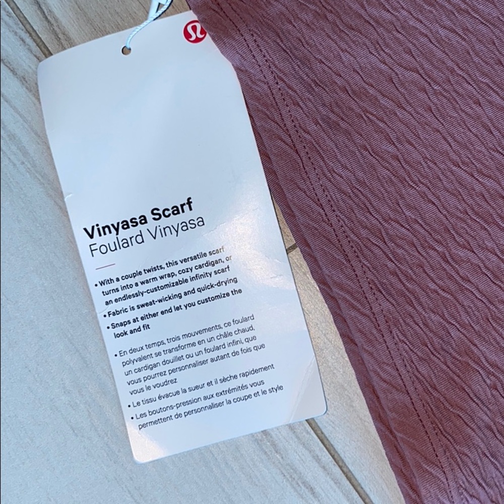 NWT LULULEMON VINYASA SCARF PINK MAUVE